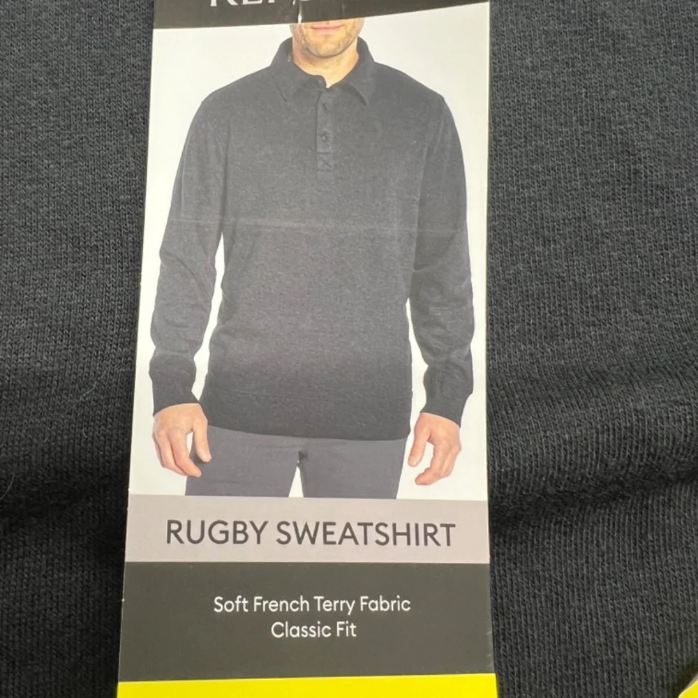 Banana Republic Rugby Sweatshirt Men S Black Collar Pullover‎ Long Sleeve Casual